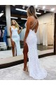 Best Velvet Sequin Long V-Neck Sheath Prom Dress Canada