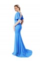 Best Stretch Crepe V-Back Sweep Train V-Neck Mermaid Sheath Prom Dress Canada