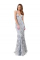 Best Stretch Crepe & Sequin Tulle Backless Long V-Neck Silver Mermaid Prom Dress Canada