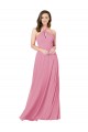 Best Soft Chiffon Keyhole Back Long Halter Neck A-Line Prom Dress Canada