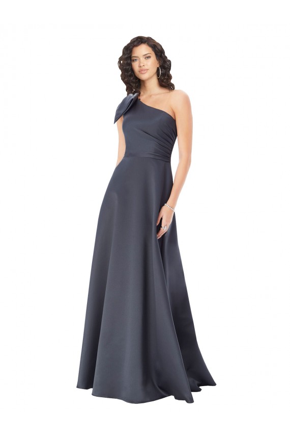 Best Satin Long One Shoulder A-Line Prom Dress Canada