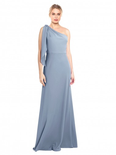 Best Stretch Crepe Long One Shoulder Sheath Prom Dress Canada