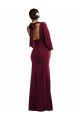 Best Stretch Crepe Open Back Long Bateau Neck Trumpet Prom Dress Canada