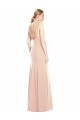 Best Stretch Crepe Open Back Long Bateau Neck Nude Trumpet Prom Dress Canada