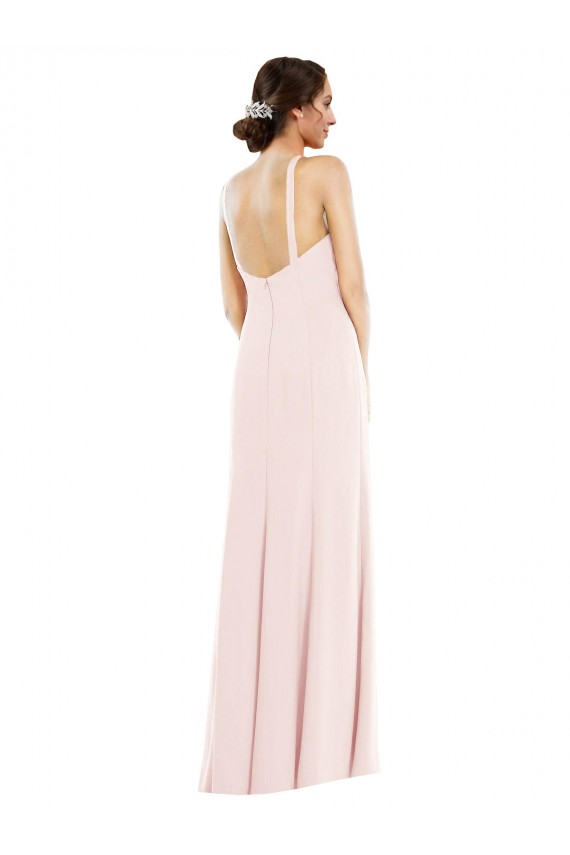 Best Stretch Crepe Low Back Long Halter Neck Trumpet Prom Dress Canada