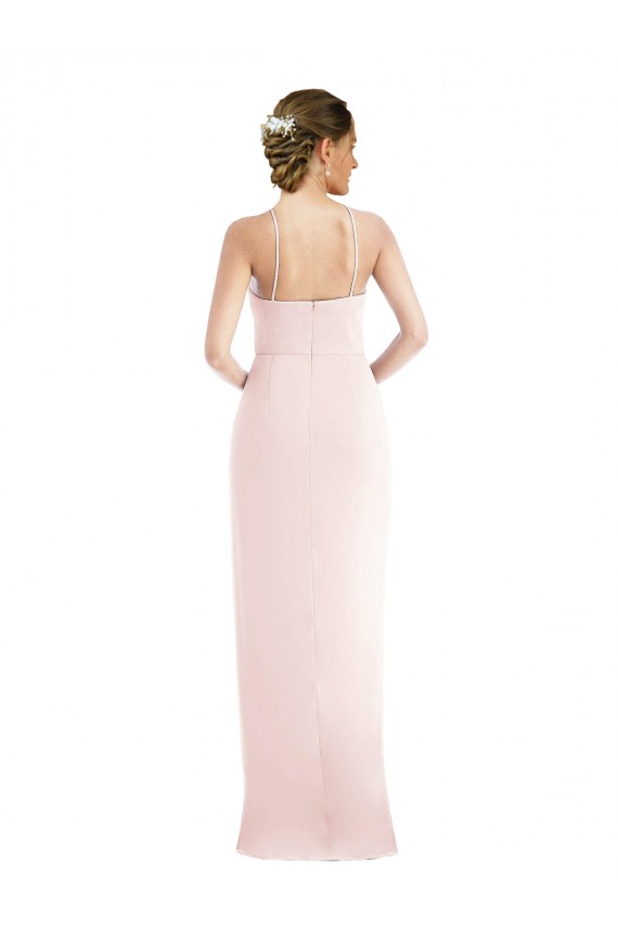 Best Stretch Crepe Long Halter Neck Trumpet Prom Dress Canada