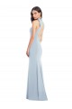 Best Stretch Crepe Open Back Long Bow Neck Trumpet Prom Dress Canada