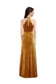 Best Stretch Velvet Keyhole Back Long Halter Neck Trumpet Prom Dress Canada