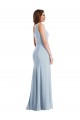 Best Stretch Crepe Long One Shoulder Light Sky Blue Trumpet Prom Dress Canada