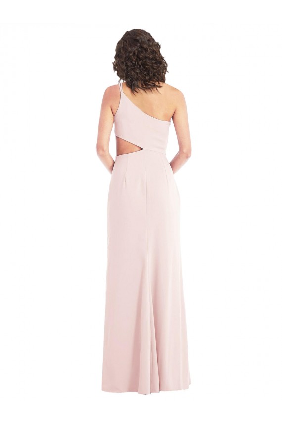 Best Stretch Crepe Long One Shoulder Pink Trumpet Prom Dress Canada