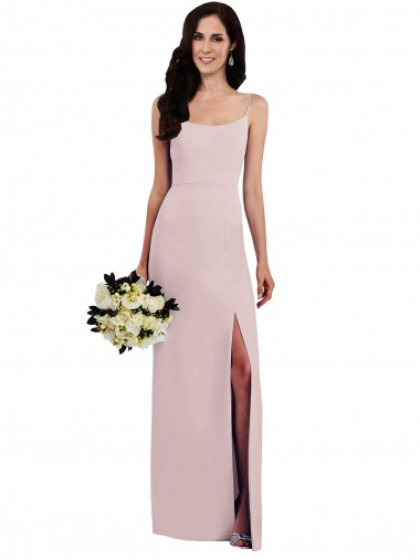 Best Stretch Crepe Long Spaghetti Straps Trumpet Prom Dresses Canada