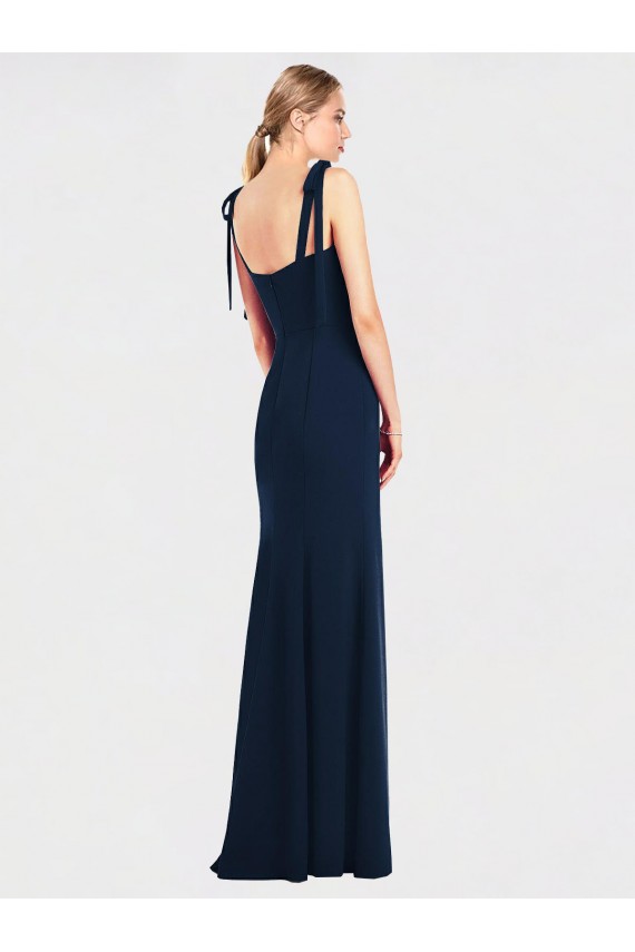 Best Stretch Crepe Low Back Long Spaghetti Straps Trumpet Prom Dress Canada
