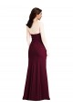 Best Stretch Crepe Long Strapless Burgundy Gold Trumpet Prom Dress Canada