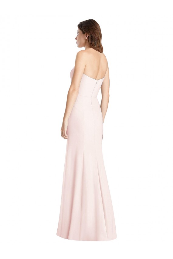 Best Stretch Crepe Long Strapless Trumpet Prom Dresses Canada
