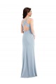 Best Stretch Crepe Criss Cross Back Long V-Neck Trumpet Prom Dress Canada