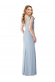 Best Stretch Crepe V-Back Long V-Neck Trumpet Prom Dress Canada