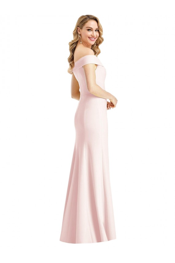 Best Stretch Crepe Long V-Neck Trumpet Front Slit Prom Dress Canada