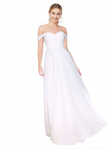 Best Soft Chiffon Long Off the Shoulder A-Line Prom Dress Canada