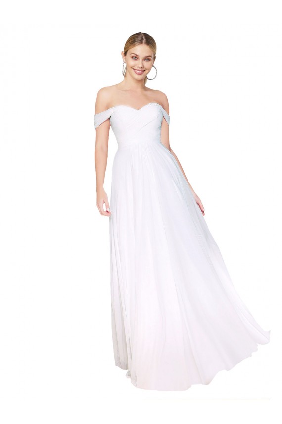 Best Soft Chiffon Long Off the Shoulder A-Line Prom Dress Canada